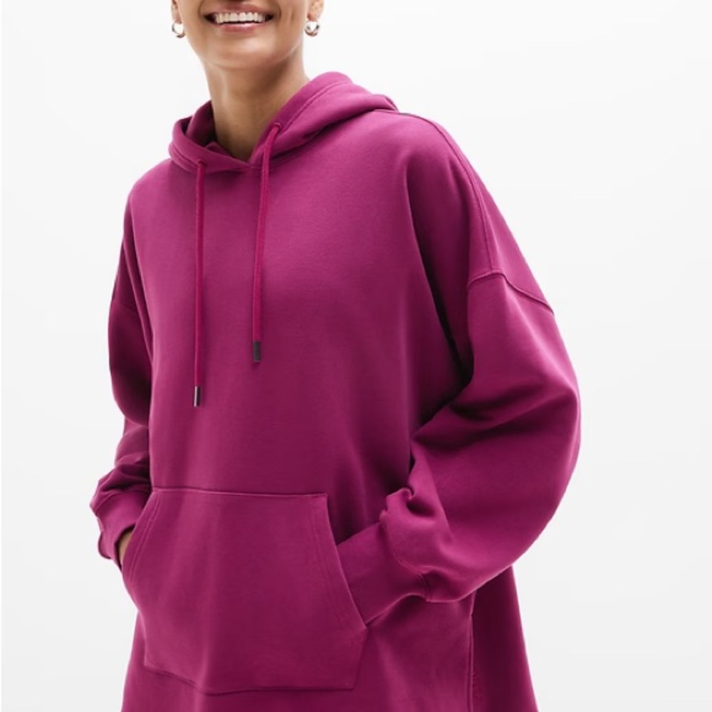 Athleta Terry Oversized Hoodie- Wildberry Wash
